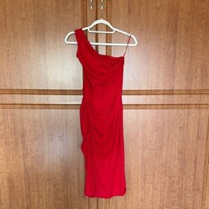 Elegant Red One-Shoulder Dress